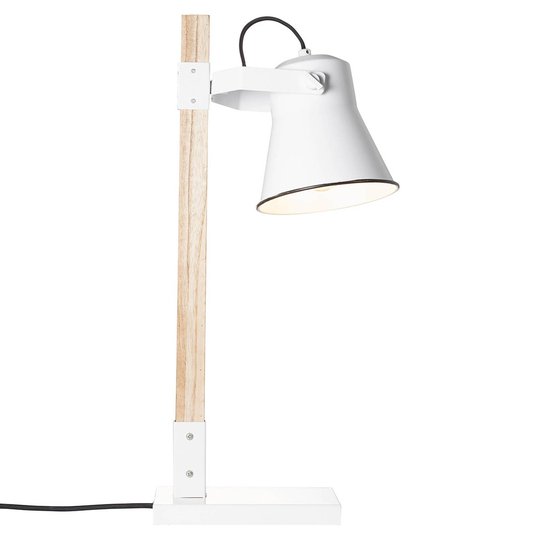 Bordslampa Plow, vit trä ljus