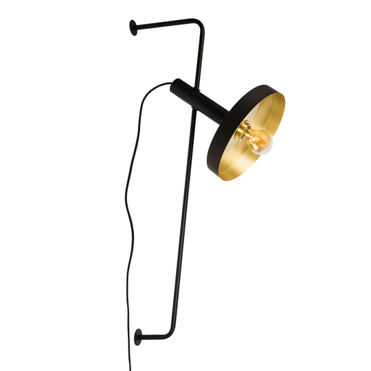 Vägglampa Whizz i svart-guld