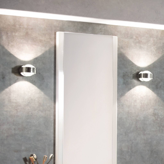 Puk Mini Wall LED 2x8W lins klar, krom