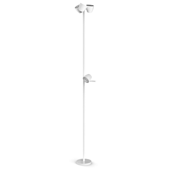 LED-golvlampa Trio 4 lampor, läslampa, vit