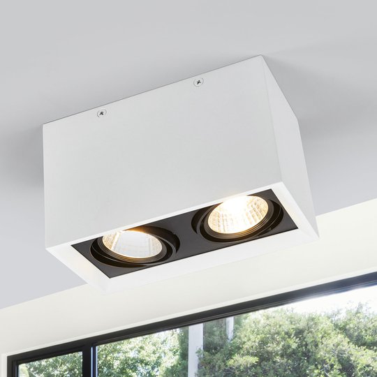 LED-taklampa Loreen i vitt, två ljuskällor