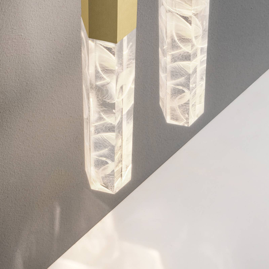 OLEV Shine Vertical Plumage hänglampa mässing 927