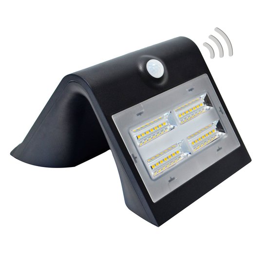 Wave M - Solcells LED-vägglampa med sensor, svart