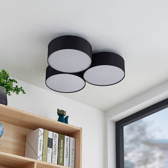Lindby Janita LED-tygtaklampa, 3 lampor, svart