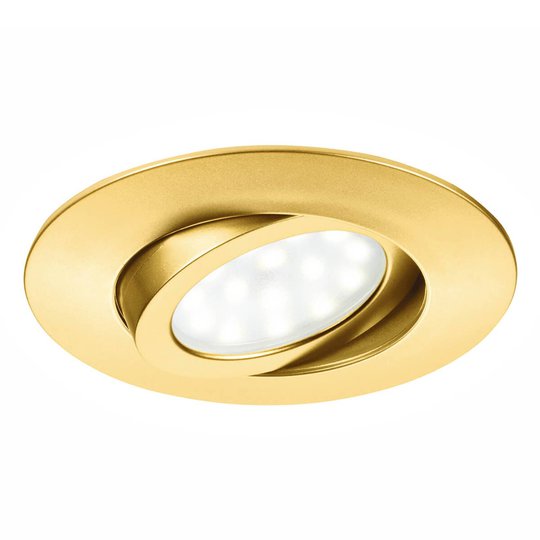 LED-inbyggnadsspot Zenit med IP44, guld