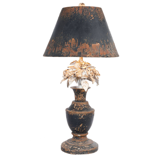 Bordslampa 186 med blomdekor