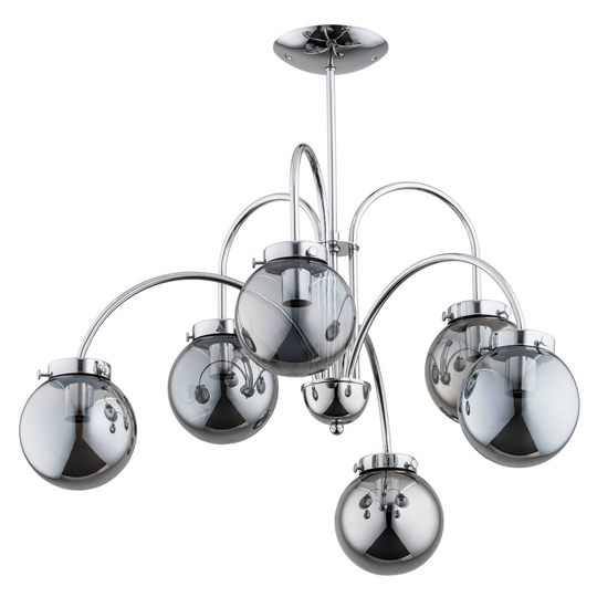 Taklampa Belize, 6 lampor, silver