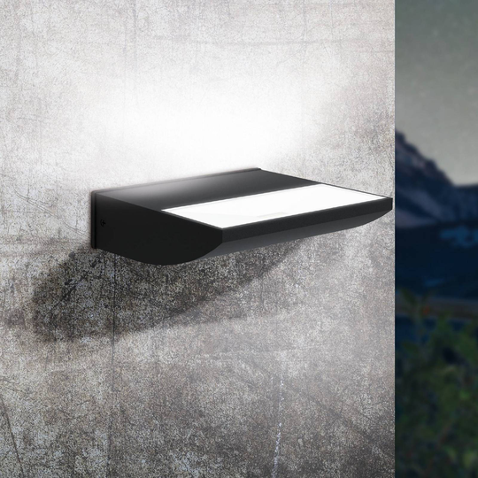 LED-utomhusvägglampa Sorronaro med uplight