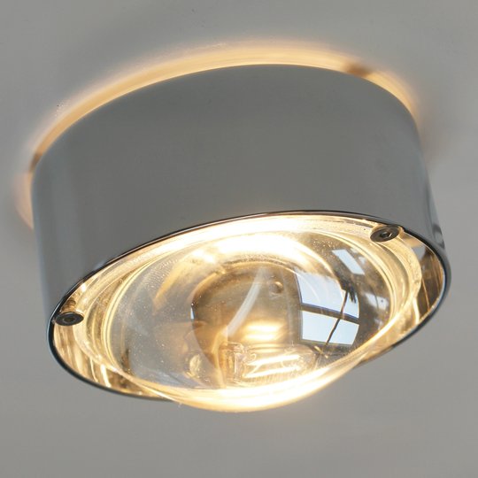 Liten vägglampa PUK ONE, matt krom