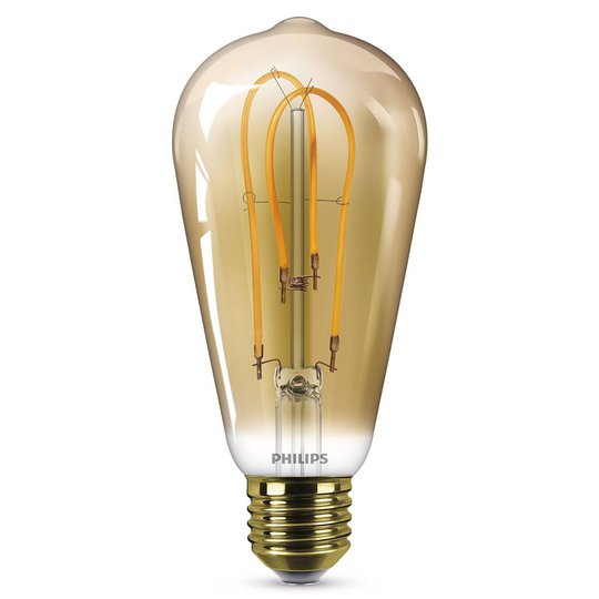 Philips E27 ST64 LED-lampa Curved 4W 2 500 K guld