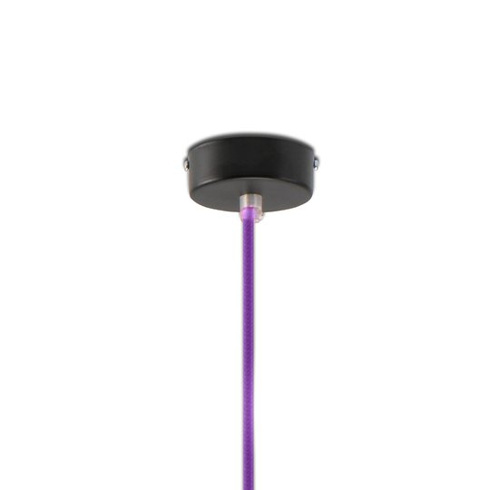 Hänglampa Simple, svart, kabel violett