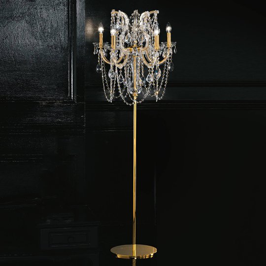 Upphöjd golvlampa Annino med Swarovski-detaljer
