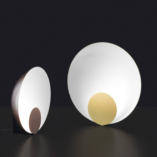 Oluce Siro LED-bordslampa dimbar Ø 45 cm guld