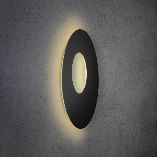 Escale Blade Open LED-vägglampa svart Ø 59 cm