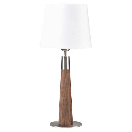 HerzBlut Conico bordslampa vit, valnötsträ, 58 cm