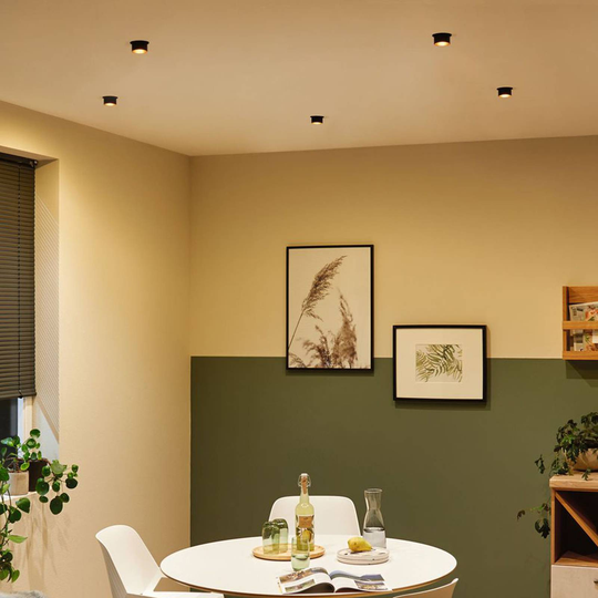 Paulmann Gil LED-inbyggnad svart matt/guld