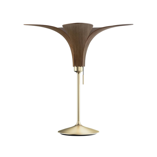 UMAGE Jazz bordslampa ek mörk, fot mässing