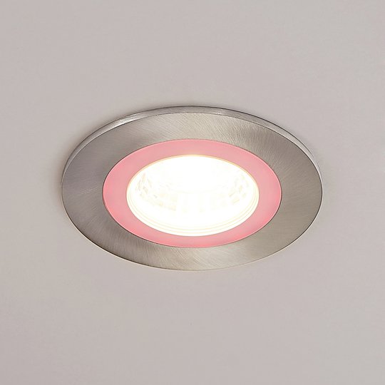 Lindby Noor LED-inbyggnadsspot RGBW, nickel