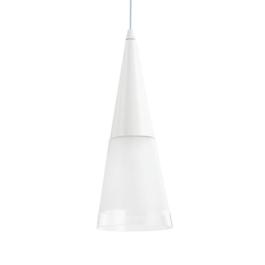 Hänglampa Cono 1 lampa, vit/transparent