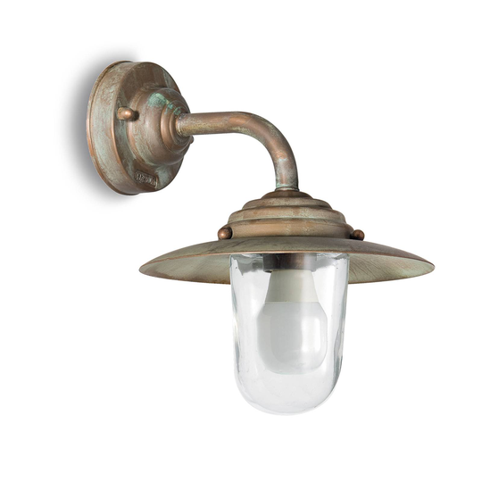 Utomhusvägglampa Chalet höjd 26 cm mässing