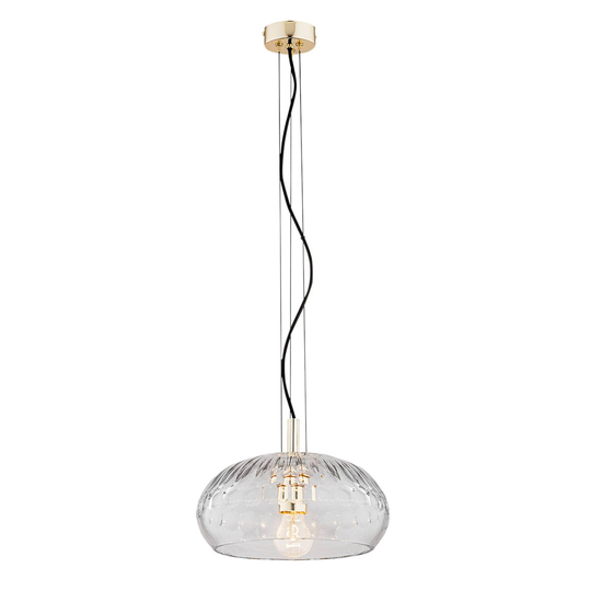 Hänglampa Alto med klar glasskärm, Ø 28 cm