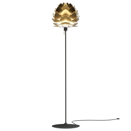 UMAGE Aluvia mini golvlampa mässing/svart