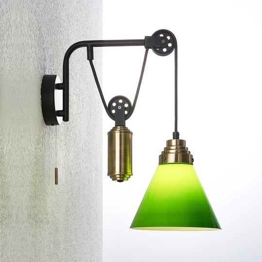Lindby Aleck-vägglampa, mässing