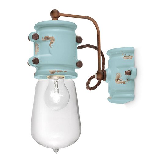 Vintagevägglampa C1523 turkos