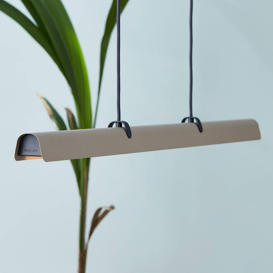 LED-hänglampa Fold, dimbar, sandfärgad