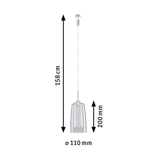 Paulmann URail Arido LED-pendellampa krom matt