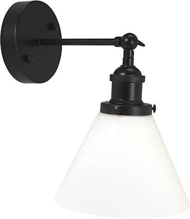 Lambda Vägglampa Svart Opal 18cm