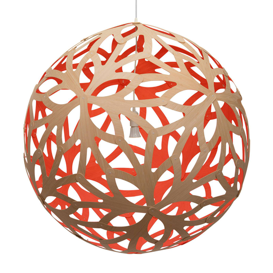 david trubridge Floral hänglampa Ø80cm bambu-röd