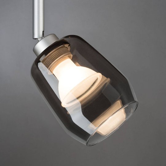 Paulmann glasskärm Vento Ø 8 cm rökgrå