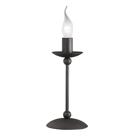 Antracitfärgad, rustik bordslampa Rocco