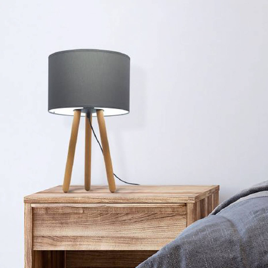 Bordslampa Tokyo, trebent av trä, bok/svart