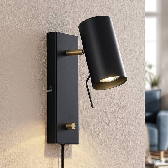 Lindby Georgios LED-väggspot, svart
