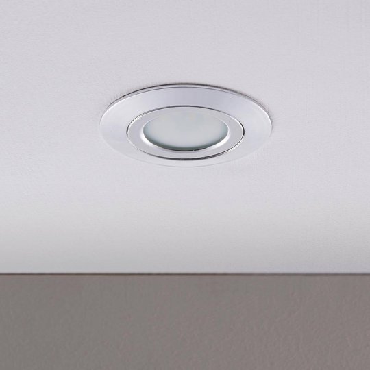 LED-inbyggnadslampa Andrej, rund, krom