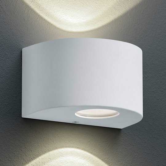 Rund LED-utomhusvägglampa Rosario, vit