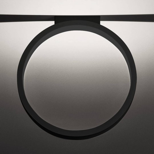 Svart LED-taklampa Assolo, 43 cm