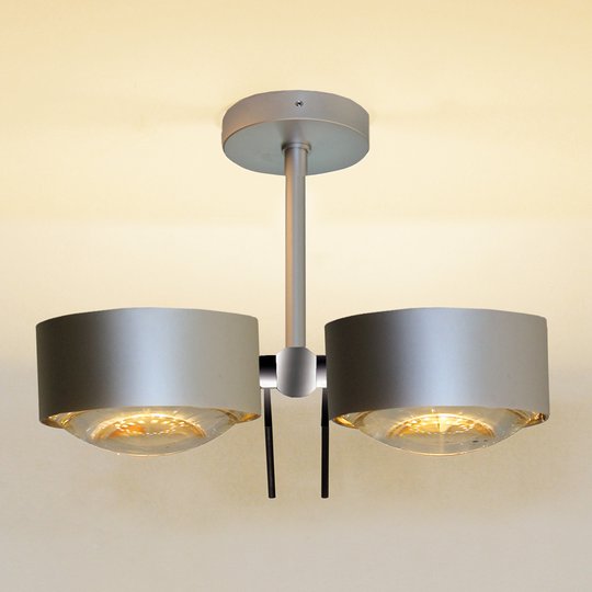 2 ljuskällor Taklampa PUK , matt krom, 10 cm