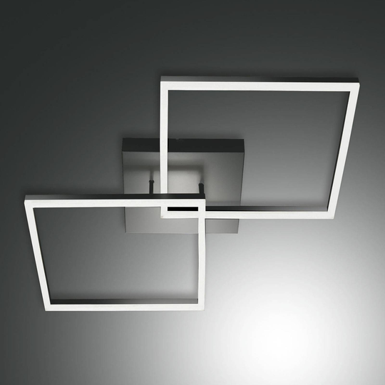 LED-taklampa Bard, 65 x 65 cm, 2 lampor, antracit