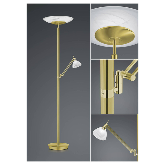 B-Leuchten Findus LED-golvlampa 2 lampor mässing
