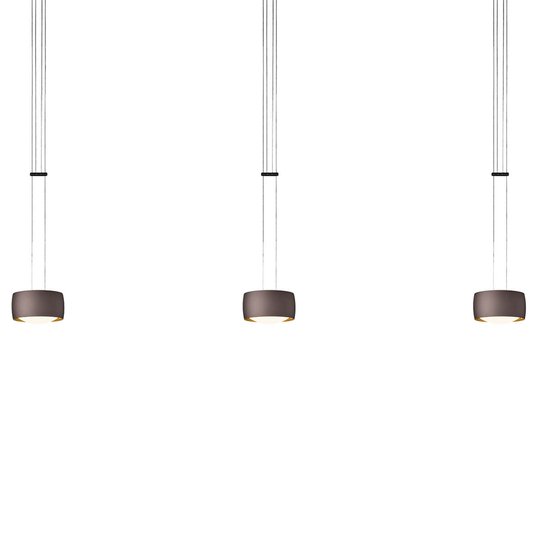OLIGO Grace LED-pendellampa 3 lampor brun