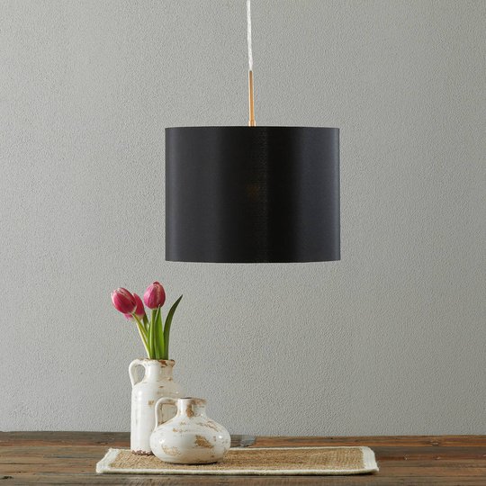 Lucande Patrik textilhänglampa Ø30 cm svart
