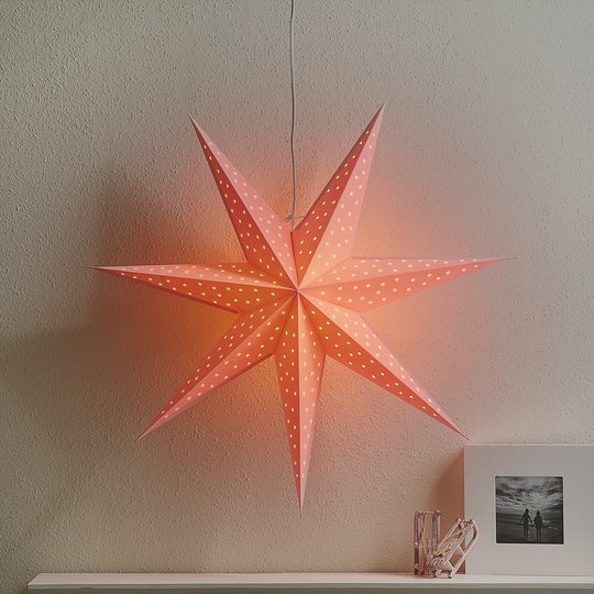 Stjärna Clara hängande, sammetslook Ø 75 cm rosa
