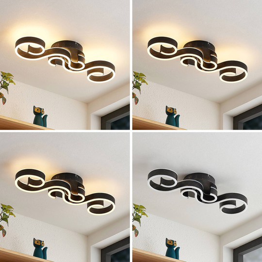 Lucande Admira LED-taklampa svart 51,7 cm