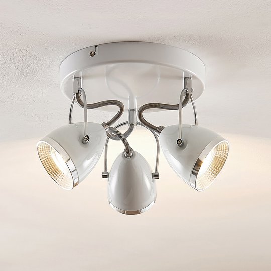 Lindby Jadon LED-takrondell vit 3 lampor 26,3 cm