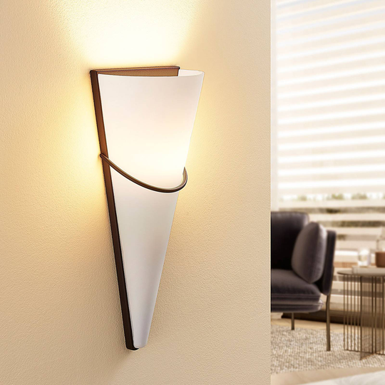 LED-vägglampa Melek med rostfärgad dekor