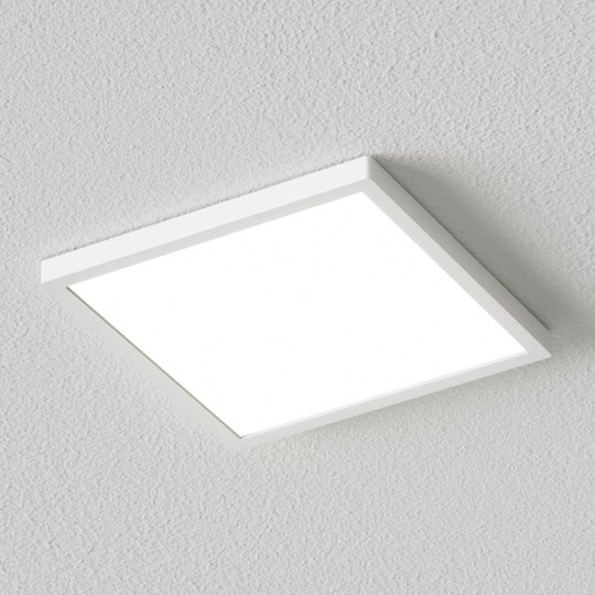 Vit, kantig LED-taklampa Solvie