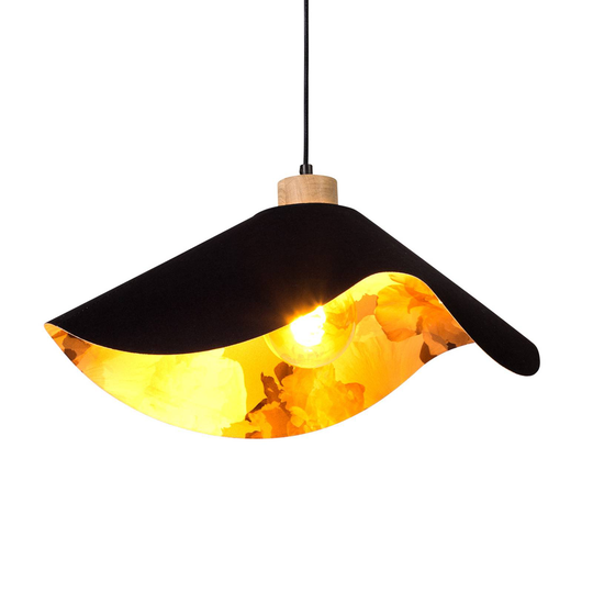 Envolight Marian hänglampa svart/blommig Ø50 cm
